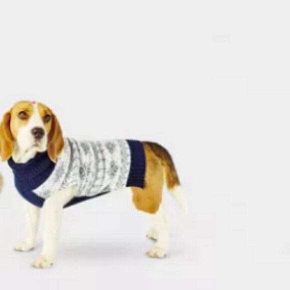 Target Pet Snowflake Dog & Cat Sweater| Wondershop Pull On Turtle Neck NEW - Picture 6 of 8